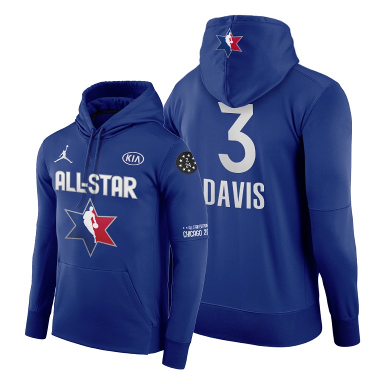 Men's Los Angeles Lakers Anthony Davis #3 NBA 2020 Western Conference All-Star Game Navy Basketball Hoodie QBP2083WK
